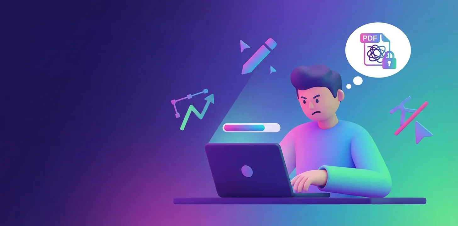 Mtumiaji akijitahidi na chaguzi chache za kuhariri PDF katika kitazamaji cha msingi